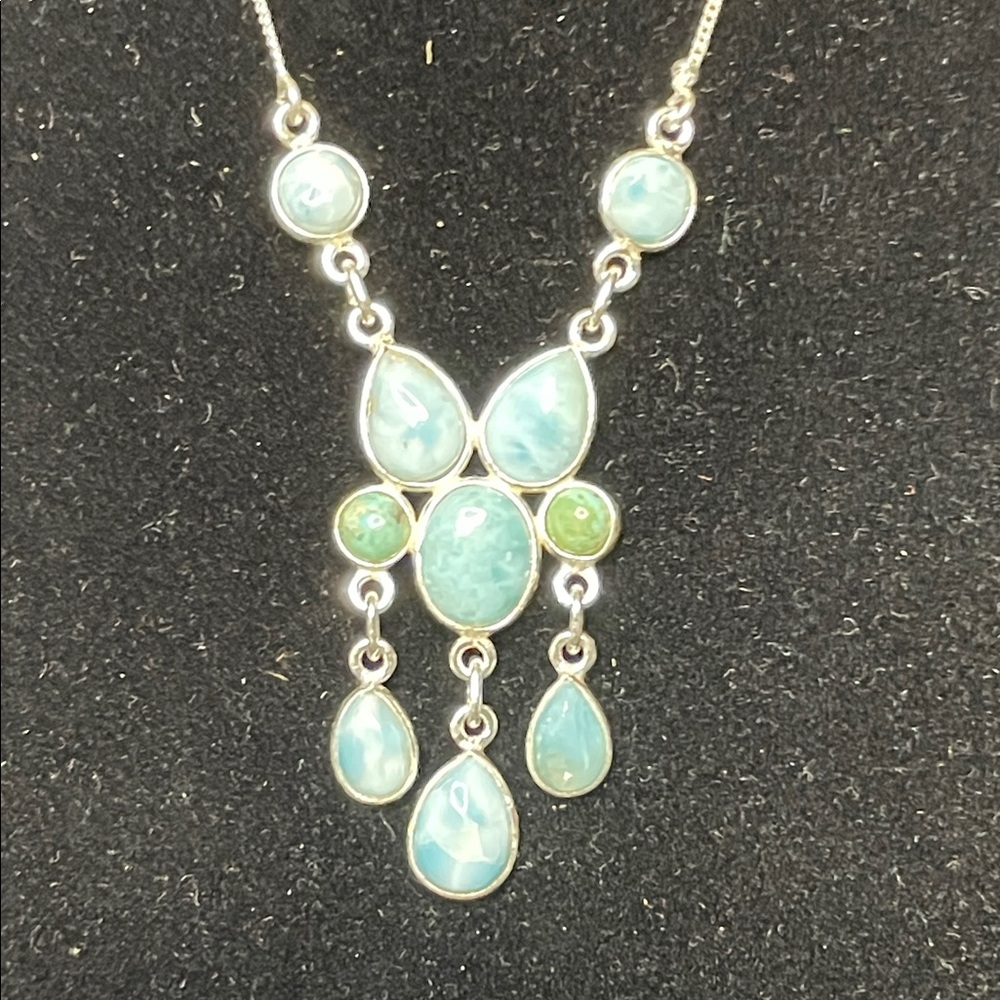 Sterling Silver and Larimar Necklace NWT